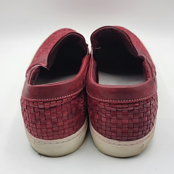 Dabliu Men's Red Leather Sneakers Size 46 (US 12)  #1310 - Picture 3 of 6